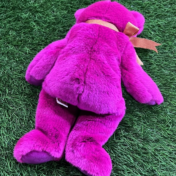 TY Beanie Buddies 14” Plush - Magenta Millenial Bear - 2000 - Picture 4 of 6